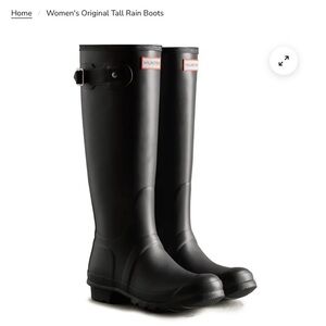 Hunter Black Knee-High Winter Rain Boots with Buckle